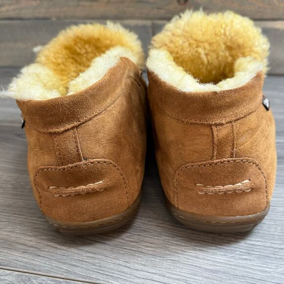 LL Bean Wicked Good Moccasin Suede Slippers Mens Size 11.5 Camp Shearling Lined main image 5